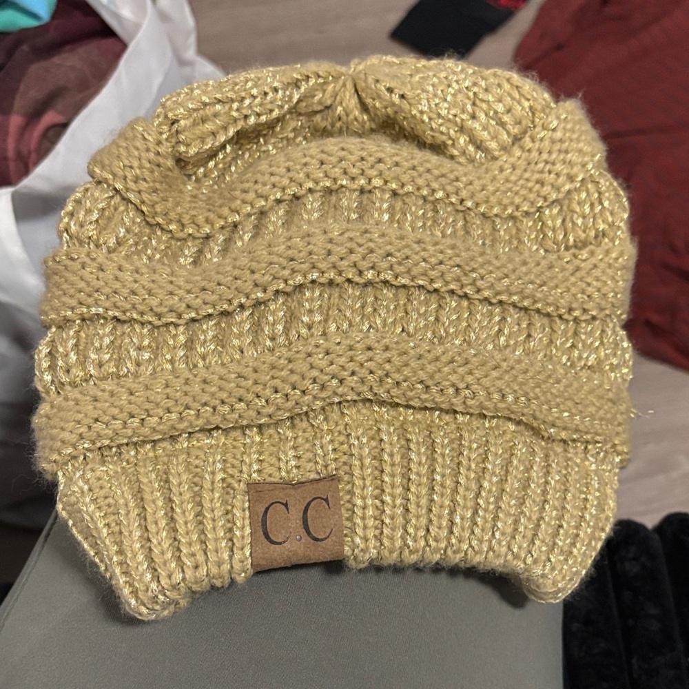 C.C Kids Shimmering Gold Beanie